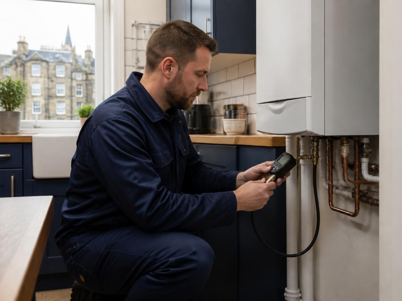 New combi boiler installed and commissioned in an Edinburgh home
